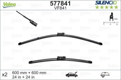 LIMPIAPARABRISAS ESCOBILLAS 600/600MM SILENCIO XTRM VW T5 13- VAL577841  