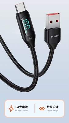 Kabel Toocki USB - USB 3.1 typ C 1 metr czarny