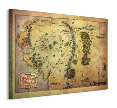 Obraz na płótnie Hobbit Mapa Śródziemia 80x60 cm