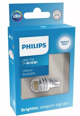 PHILIPS LUZ RETROVISOR DIODO LUMINOSO LED W16W PRO6000 6000K  