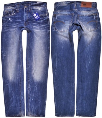 G-STAR spodnie STRAIGHT blue REGULAR jeans 3301 _ W30 L32