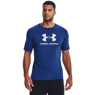 KOSZULKA MĘSKA UNDER ARMOUR T-SHIRT BAWEŁNA TECHNICZNA BLUE XL