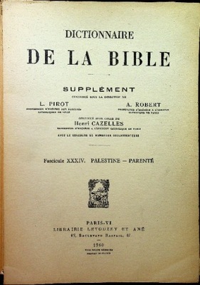 Dictionnaire de la Bible supplement fasciule