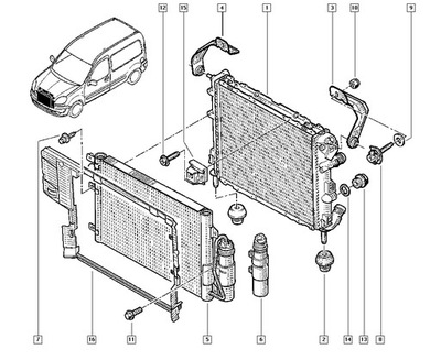 КРОНШТЕЙН КРІПЛЕННЯ РАДІАТОРА DO RENAULT KANGOO 2 II OE 8200027121