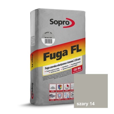 SOPRO (526/25) Fuga szeroka FL z Trasem kolor szary 15 op. 25kg