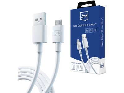 Kabel USB - Micro USB 3MK Hyper Cable 1.2 m Biały