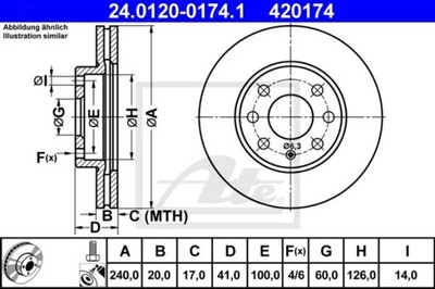 24.0120-0174.1 DISCO HAM.PRZOD OPEL CORSA C 00-06  