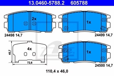 ATE 13.0460-5788.2 КОМПЛЕКТ КОЛОДОК ТОРМОЗНЫХ, ТОРМОЗА TARCZOWE