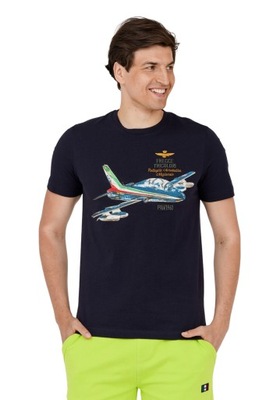 AERONAUTICA MILITARE Granatowy t-shirt męski XXL