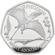 Tales of the Earth: Dimorphodon 50p Srebro 2021 Proof