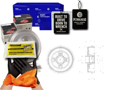 Тормозные барабаны тормозные citroen xsara dacia logan renault #petrolhead pro+ kit10 фото №1