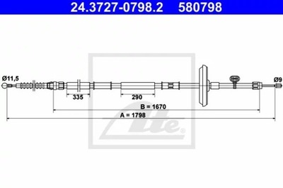 ATE 24.3727-0798 CIĘGŁO, ТОРМОЗ СТОЯНОЧНИЙ