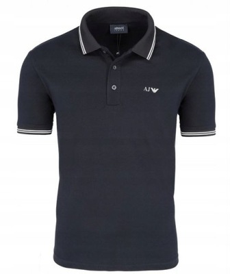 ARMANI Navy Men POLO Polówka Granatowa _ M