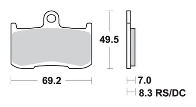 SBS КОЛОДКИ HAM. RACING DUALKAWASAKI/TRIUMPH Z/ZX/INDIAN/675/1050/VICTORY