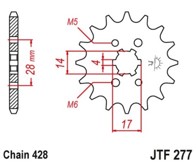 JT KRUMPLIARATIS PRIEKINĖ 2118 14 HONDA TRX 90 '93-19', CRF 125 '14-21', DERBI SE 