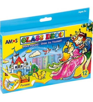 Farby witrażowe Glass Deco Amos 12 kolorów x 10ml