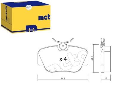 КОЛОДКИ ТОРМОЗНЫЕ MERCEDES W201 190 82-93 METELLI