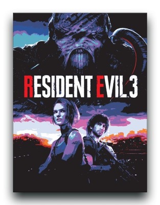 Resident Evil 3 - OBRAZ 80x60 plakat gra 5 2 7 6 4