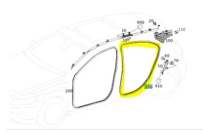 MERCEDES W176 УПЛОТНИТЕЛЬ ДВЕРЬ ЗАД A1766920176