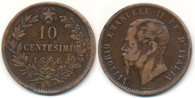 Włochy 10 Centesimi - 1866r N ... Monety