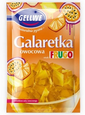 Gellwe Galaretka owocowa o smaku Frugo pomarańczowa 72g