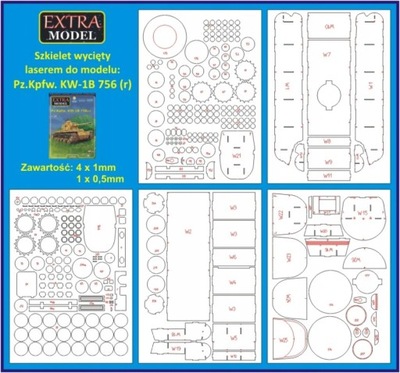 SZKIELET WYCIĘTY LASEREM PZ. KPFW. KW-1B 756(r)