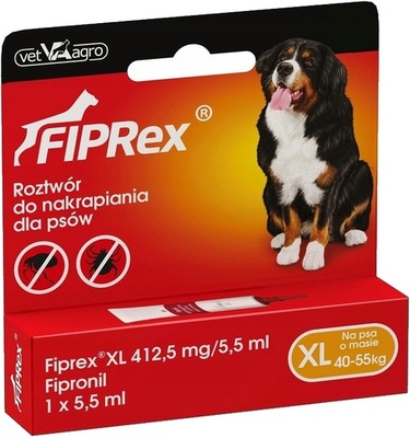 FIPREX XL krople na kleszcze 40-55kg 1x5,5ml pies