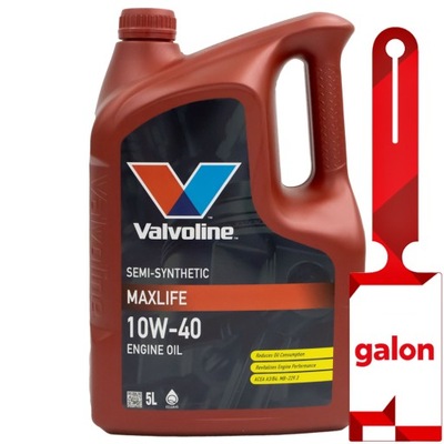 VALVOLINE Maxlife 10w40 5L - półsyntetyczny olej silnikowy
