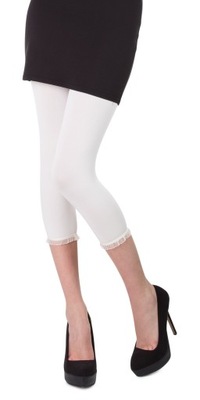 Getry mikrofibra z obszywką #3/4, ecru