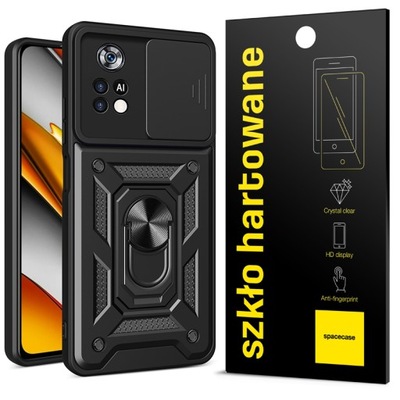 ETUI CASE CAMRING DO POCO M4 PRO 4G + PEŁNE SZKŁO