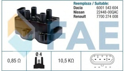 КАТУШКА ЗАЖИГАНИЯ RENAULT