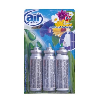 Odświeżacz powietrza spray Air Menline 3x15ml zapas rain of island