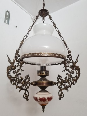 lampa stylowa wisząca z ceramiką - żyrandol