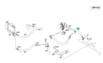 PRZEWÓD UKŁADU WSPOMAGANIA MERCEDES W221 OM642 V6