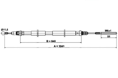 Ate трос тормоза ручного citroen c8 peugeot 807 фото №1