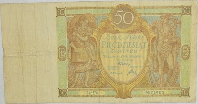 13.II RP, 50 Złotych 1929 EW., M.70.a, St.3+