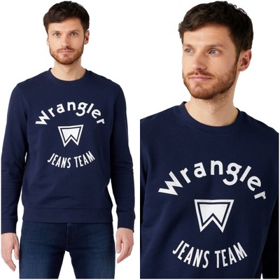 WRANGLER CREW MĘSKA BLUZA KLASYCZNA LOGO NADRUK M