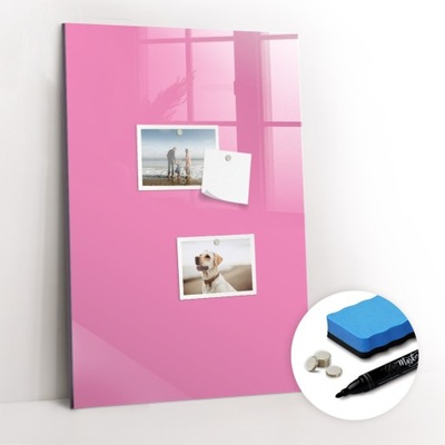 Dekoracyjna tablica magnetyczna ścieralna Kolor różowy 40x60 cm