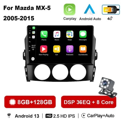 NAWIGATOR GPS ANDROID 13 RADIO DE AUTOMÓVIL PARA MAZDA MX-5 MX5 MIATA 2005 CARPLAY  