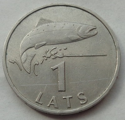 ŁOTWA - 1 Lats / Łat - 1992 - Łosoś