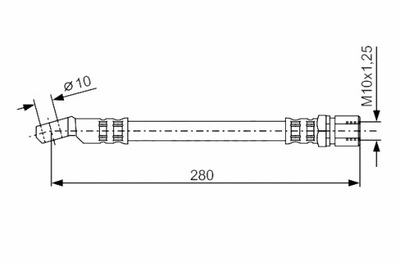 BOSCH ПАТРУБОК ТОРМОЗНОЙ ГИБКИЙ ПЕРЕД L/P FIAT 126 0.6 0.65 0.7