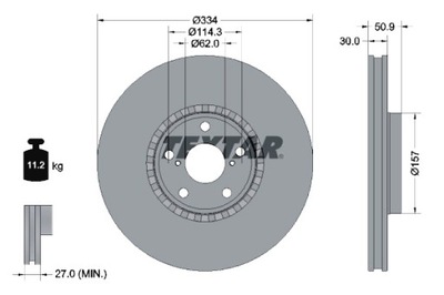 TEXTAR DISKAI STABDŽIŲ 2SZT. PRIEK. LEXUS GS IS III RC 2.0-4.6 04.05- 