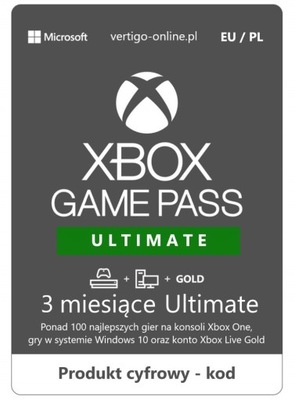 XBOX GAME PASS ULTIMATE 3 MIESĄC 90 DNI EA PLAY + LIVE GOLD + CORE