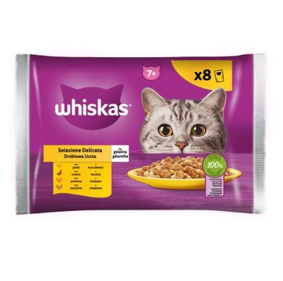 Mokra karma dla kota Whiskas Senior drob mix w zestawie 8 szt