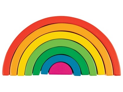 Playtive Drewniana układanka w kolorach tęczy dla dzieci 3+