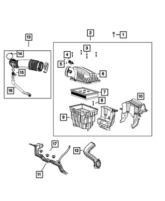 Труба фильтра воздуха gladiator 3.0 crd wrangler фото №1