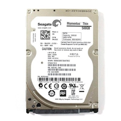 Dysk HDD Seagate 500GB 16MB 2,5'' 5400 SATA