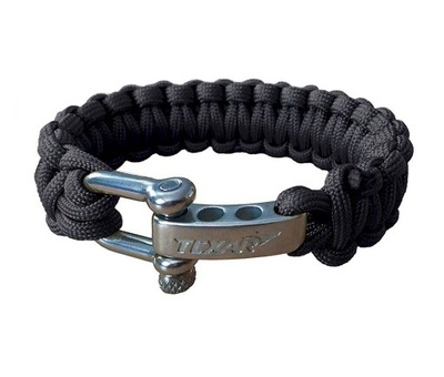 BRANSOLETA PARACORD TEXAR 2w1 CZARNA