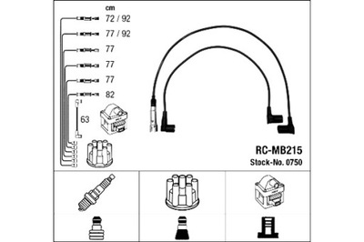 NGK JUEGO TUBOS DE ENCENDIDO MERCEDES S C126 S W126 SL R107  