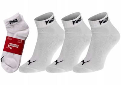 Ponožky Puma Quarter ZA ČLENKY 3 KS 3 -PACK biela veľkosť 39-42